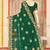 designer bottle green heavy zari embroidery silk blend party wear saree