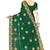 designer bottle green heavy zari embroidery silk blend party wear saree