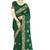 designer bottle green heavy zari embroidery silk blend party wear saree