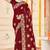 designer maroon heavy zari embroidery silk blend party wear saree