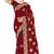 designer maroon heavy zari embroidery silk blend party wear saree