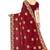 designer maroon heavy zari embroidery silk blend party wear saree