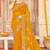 designer mustard heavy zari embroidery silk blend party wear saree