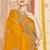 designer mustard heavy zari embroidery silk blend party wear saree