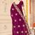 designer wine heavy zari embroidery silk blend party wear saree