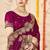 designer wine heavy zari embroidery silk blend party wear saree