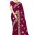 designer wine heavy zari embroidery silk blend party wear saree