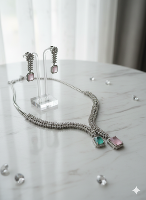 Multicolor american diamonds necklaces 3
