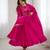 magenta Silk Sequin Anarkali with dupatta
