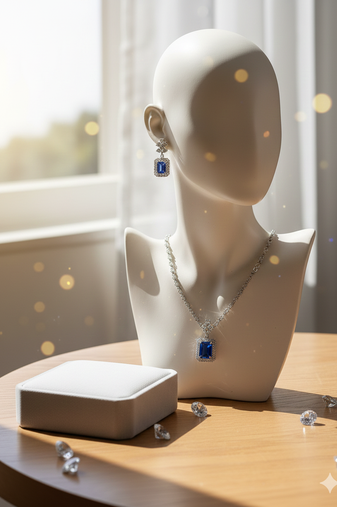 Blue american diamonds necklaces