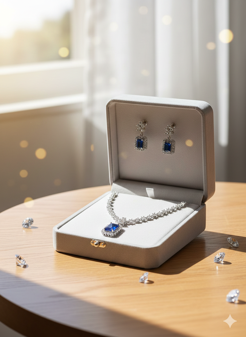 Blue american diamonds necklaces