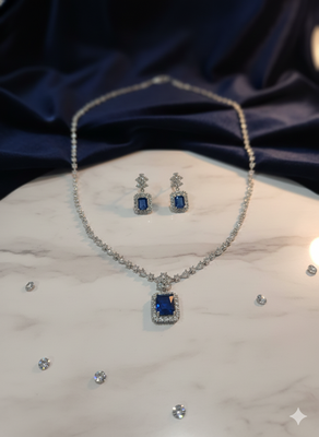 Blue american diamonds necklaces 3