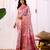 baby pink lichi art silk digital floral saree with rich zari woven border & designer blouse – premium printed collection