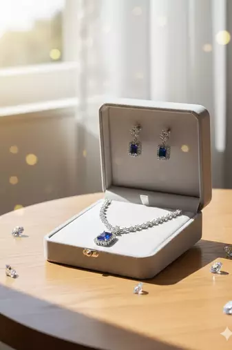 Blue american diamonds necklaces