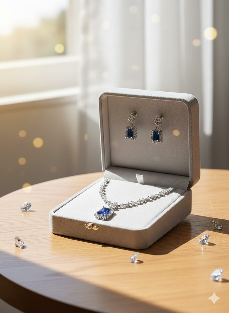 Blue american diamonds necklaces