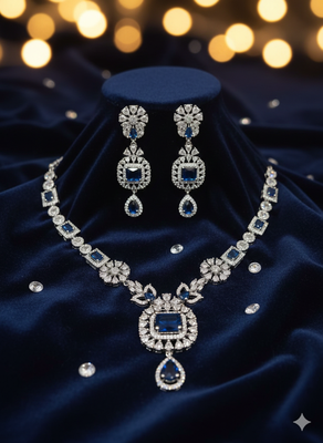 Blue american diamonds necklaces 2