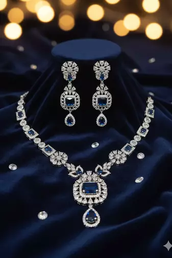Blue american diamonds necklaces