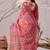 rose linen cotton digital floral printed saree with patola border & matching blouse