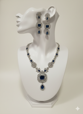 Blue american diamonds necklaces 3
