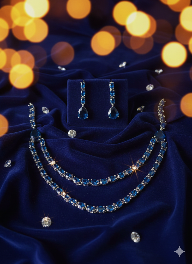 Blue american diamonds necklaces