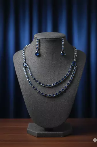 Blue american diamonds necklaces