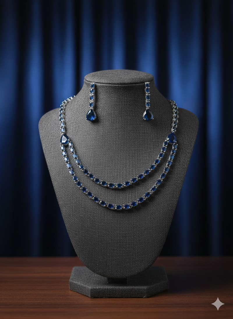Blue american diamonds necklaces