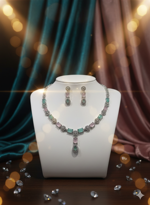 Multicolor american diamonds necklaces 1