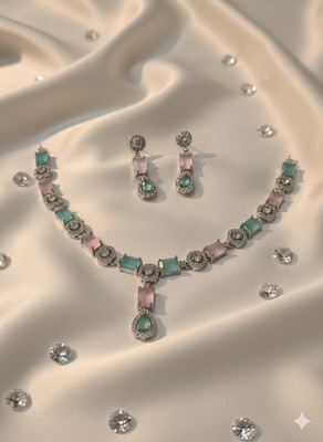 Multicolor american diamonds necklaces 2