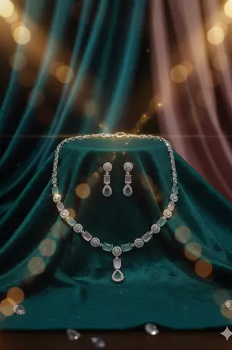 Multicolor american diamonds necklaces