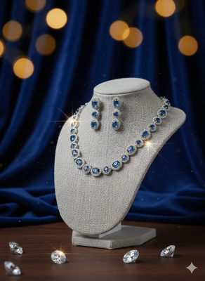 Blue american diamonds necklaces 1