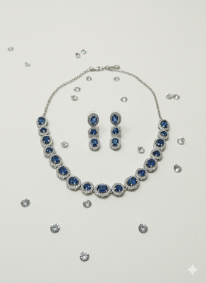 Blue american diamonds necklaces 2