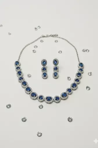 Blue american diamonds necklaces