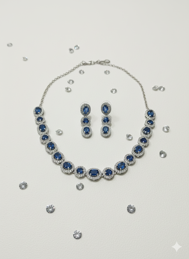 Blue american diamonds necklaces