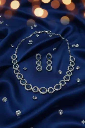 Blue american diamonds necklaces