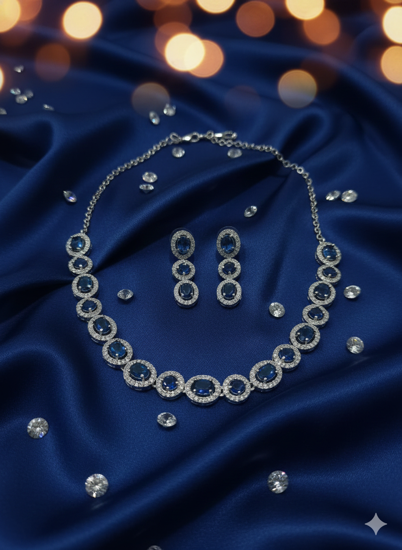 Blue american diamonds necklaces