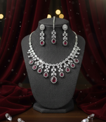 Red american diamonds necklaces