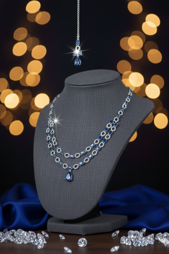 Blue american diamonds necklaces