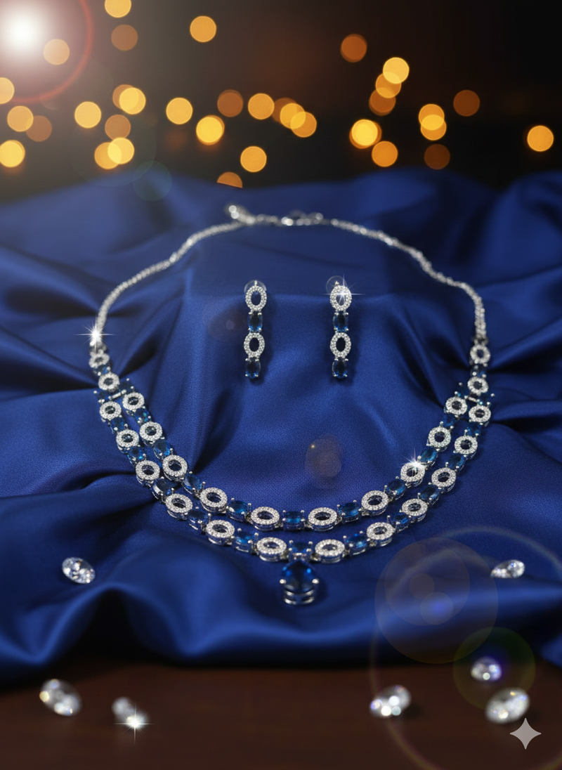 Blue american diamonds necklaces