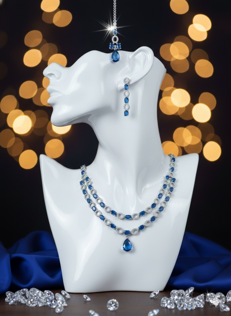 Blue american diamonds necklaces