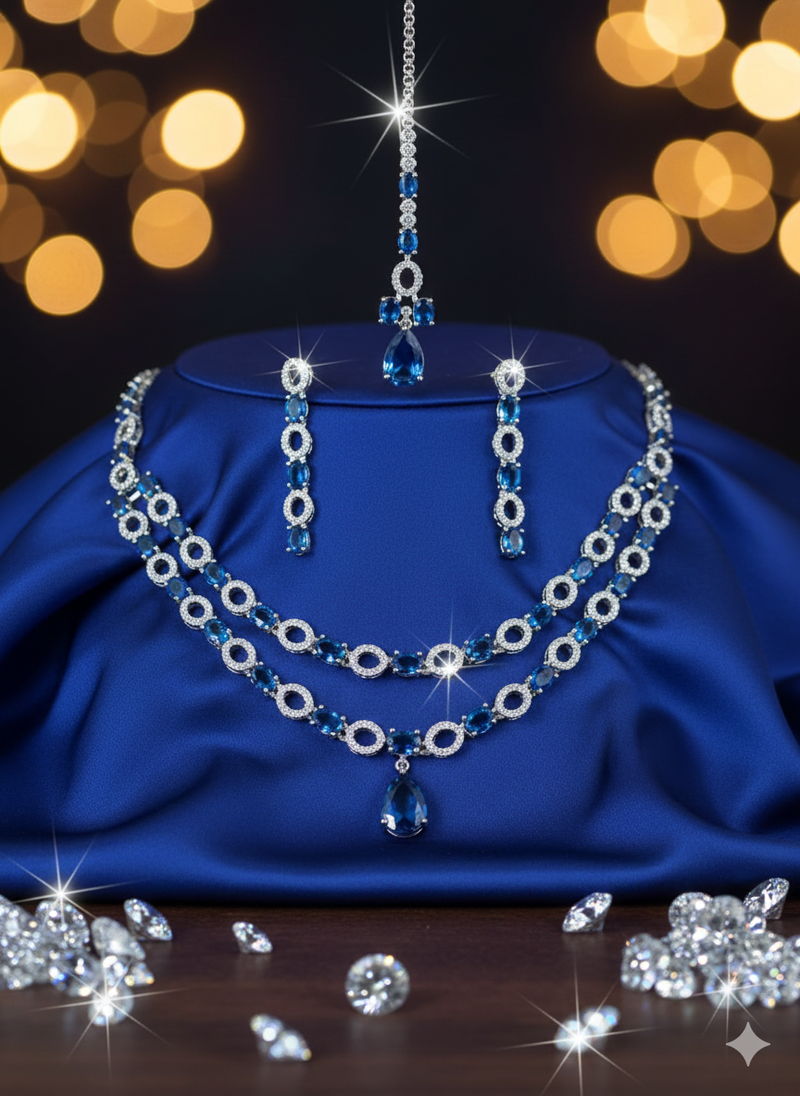 Blue american diamonds necklaces