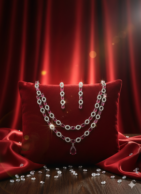 Red american diamonds necklaces 1