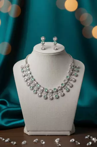 Multicolor american diamonds necklaces