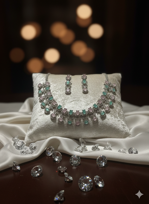 Multicolor american diamonds necklaces 2