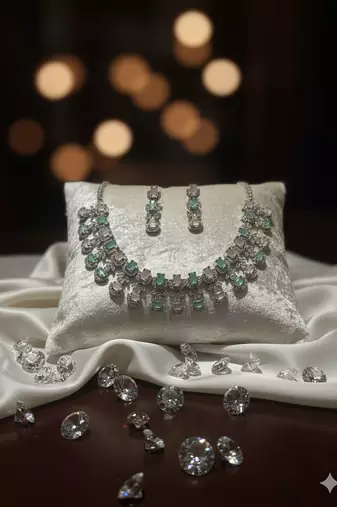 Multicolor american diamonds necklaces