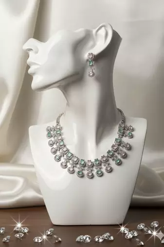 Multicolor american diamonds necklaces