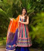 Blue Embroidery Kurta Palazzo Set