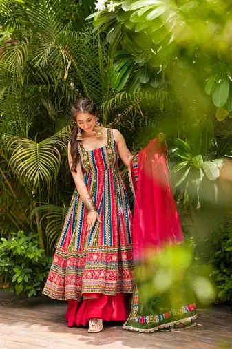 Pink Embroidered Suit Set