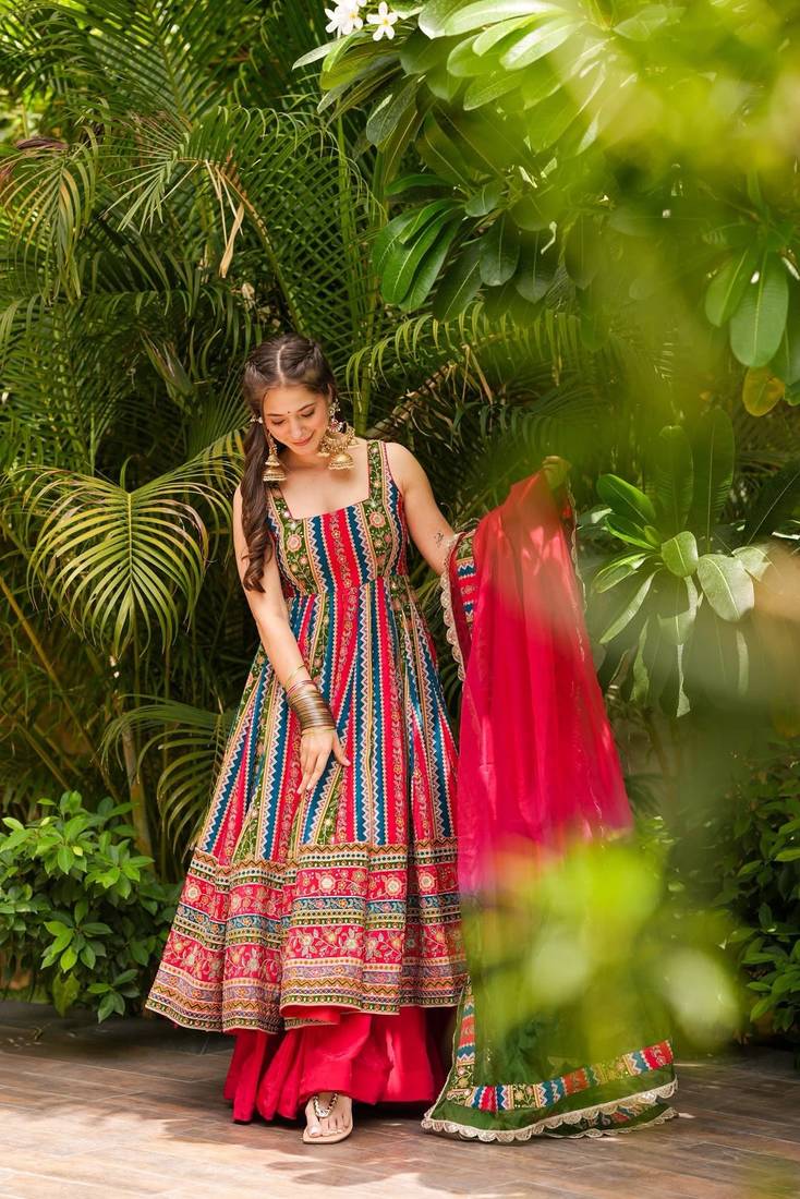 Pink Embroidered Suit Set