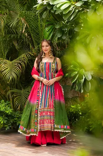 Pink Embroidered Suit Set