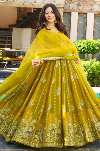 Yellow Embroidered Maxi Set